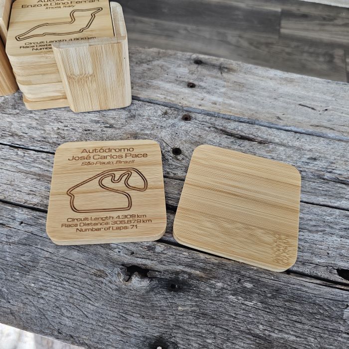 World Championship series gift bamboo coaster set