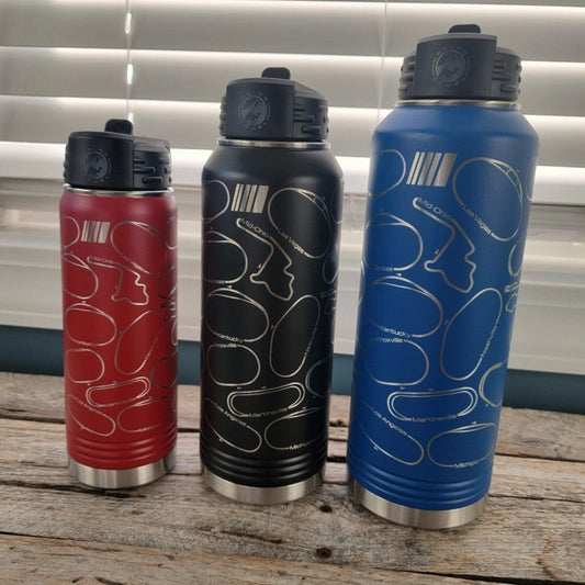 Stock car racing double-wall stainless steel insulated water bottle - Microstep Customs