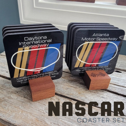 Stock Car racing premium hardboard coaster set - Microstep Customs