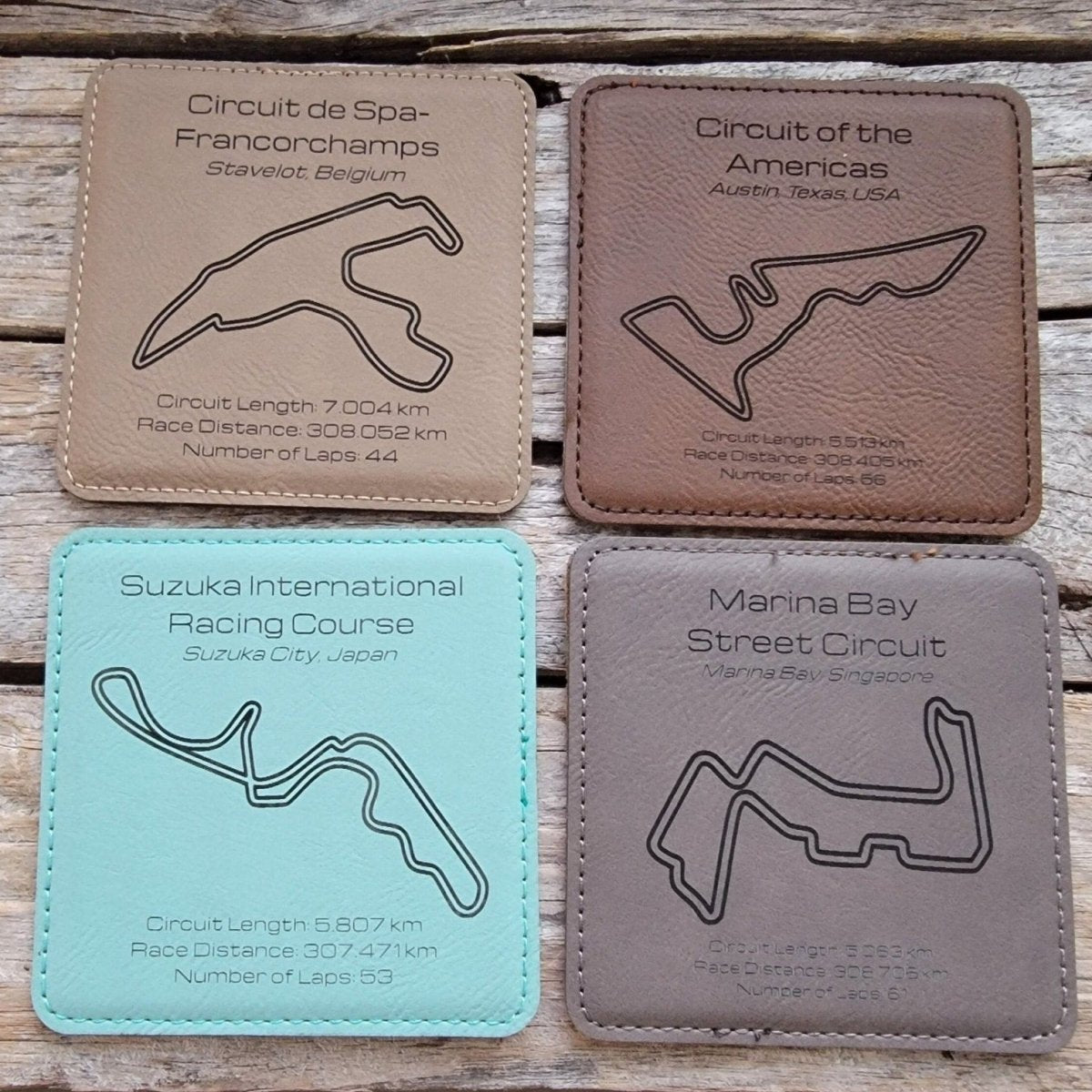 World Championship series leatherette gift coaster set - Microstep Customs