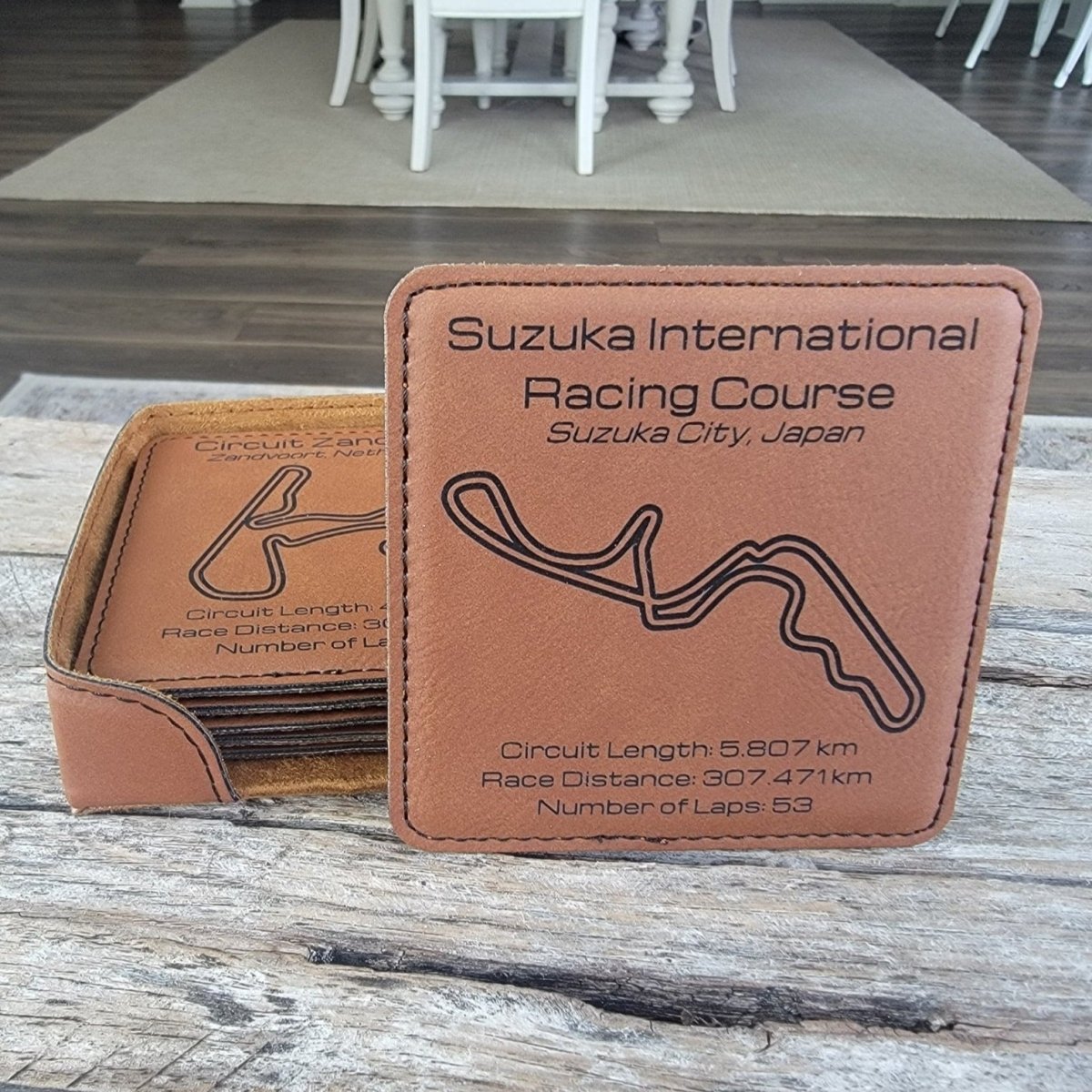 World Championship series leatherette gift coaster set - Microstep Customs