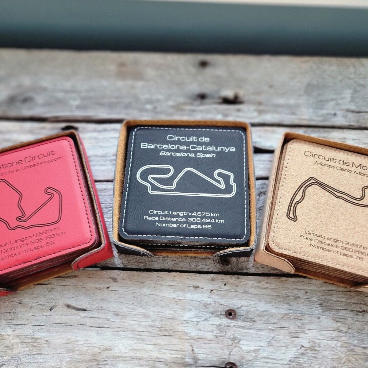 World Championship series leatherette gift coaster set - Microstep Customs