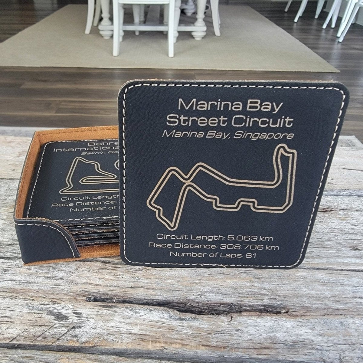 World Championship series leatherette gift coaster set - Microstep Customs